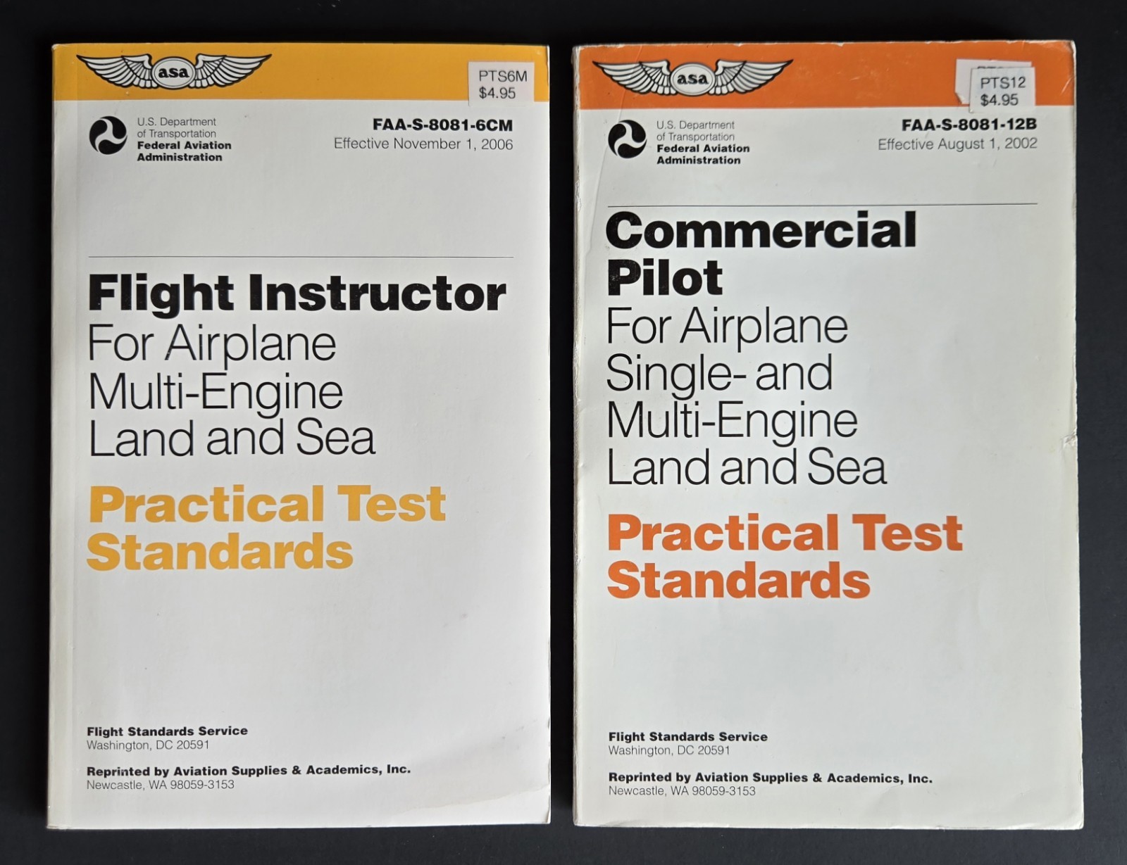 ASA Practical Test Standards Flight Instructor Commercial Pilot Multi-Engine FAA