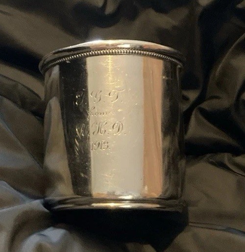 Antique Silver Cup Bigelow & Kennerd & Co. Engraved “EGT from RHD. 1913. “