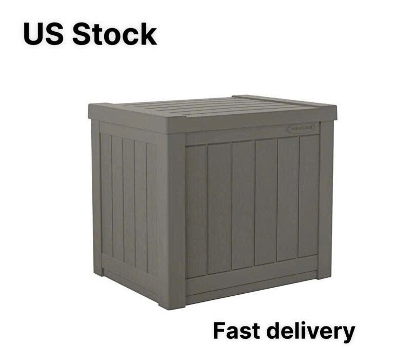 Suncast 22-Gal. Weather-Resistant Resin Outdoor Storage Deck Box, Stone Gray