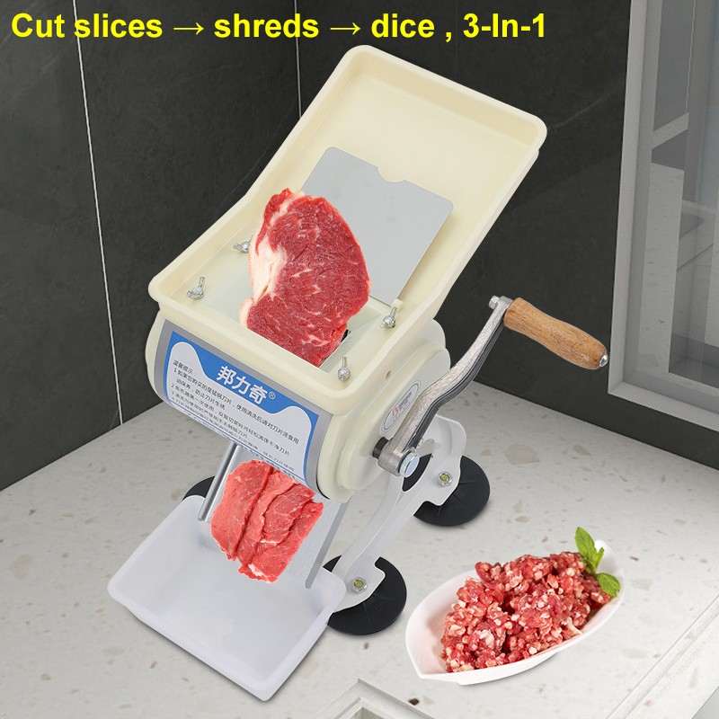 Fresh Meat Cutting Machine Stainless Steel Manual Meat Cutter Slicer 3.5mm Blade