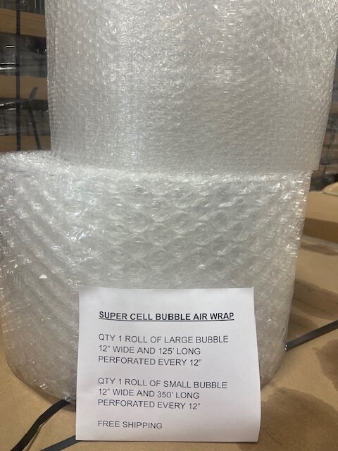 Small and Large Bubble Cushioning Wrap Combo Pack 125' large and 350' small