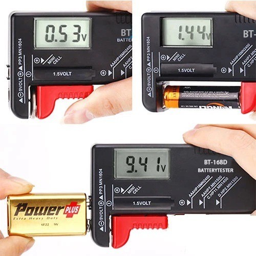 2 Pack Digital Battery Tester for AAA/AA/C/D/9V Universal Voltage Checker