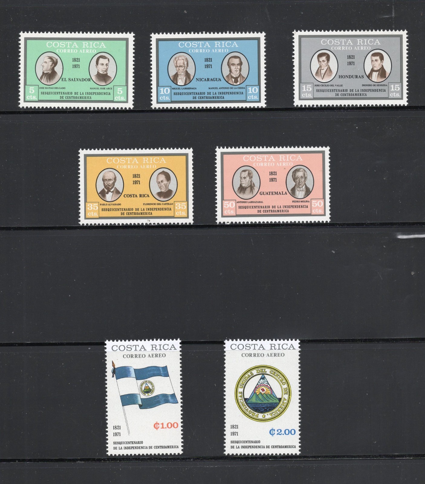 S6394  Costa Rica   1971   Central American Independence   7v.   MNH