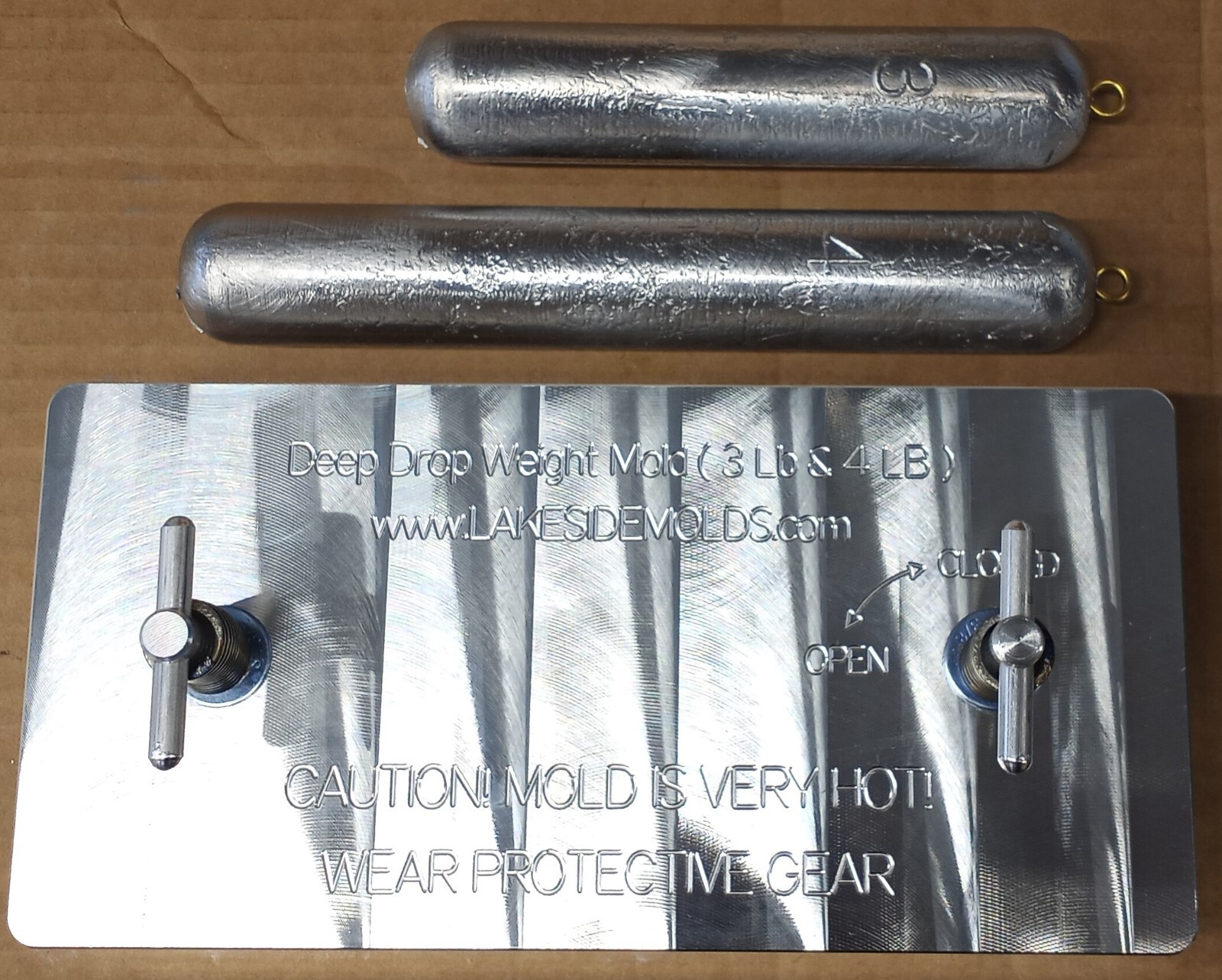 Deep Drop Weight Mold ( 2 Cavity ) 3# - 4# Combo Mold Aluminum CNC
