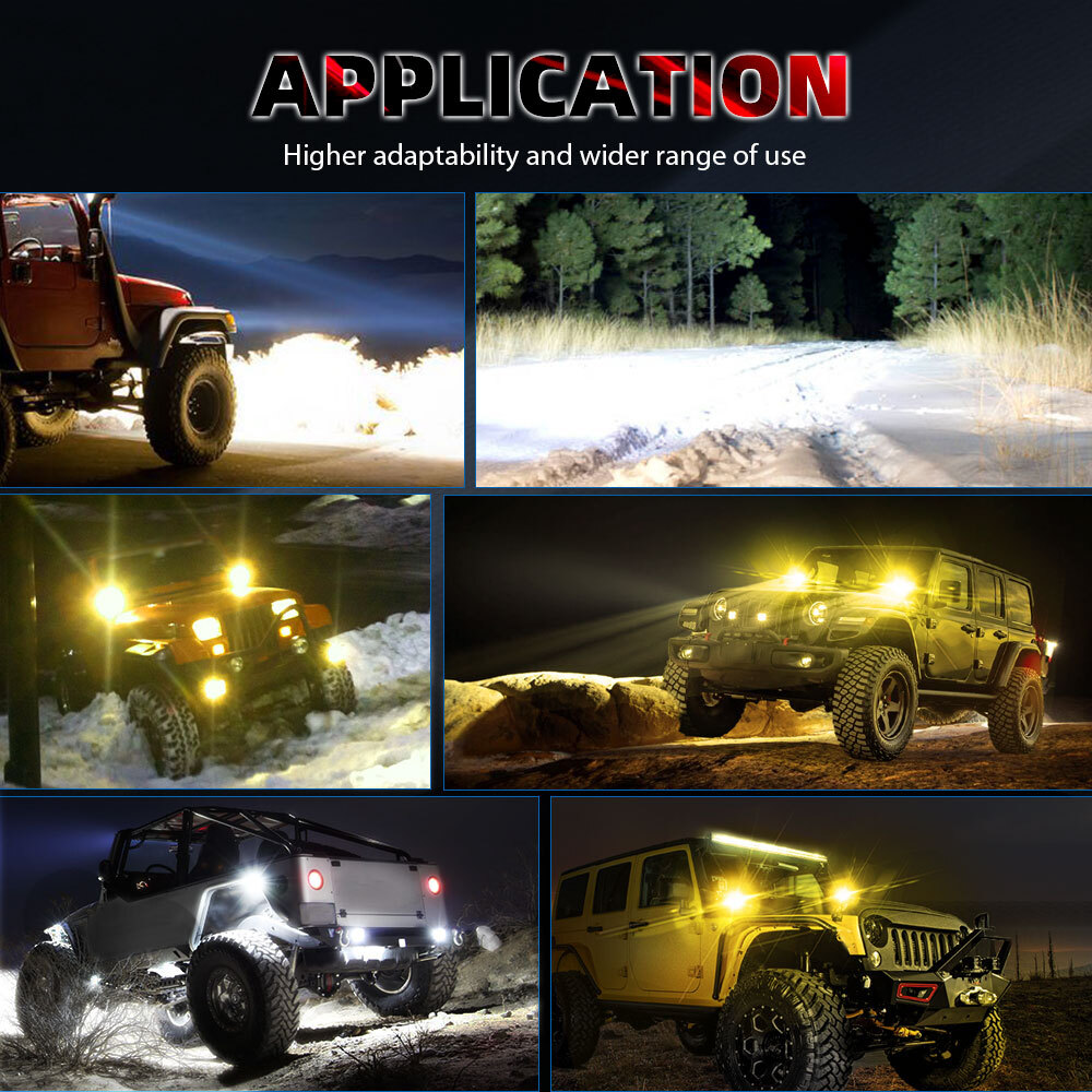 For Kawasaki mule 600 UTV Upper Roof 50" LED Light Bar & 4" Cube Pods + Wire Kit