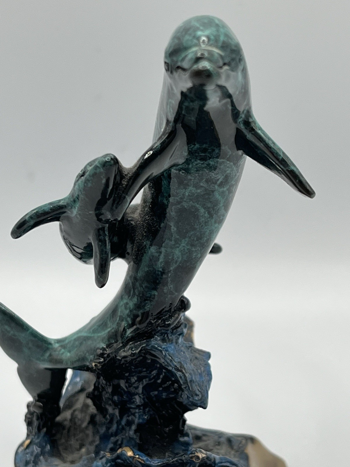 Joseph Francis Quillan "Babies Breath" Bronze Dolphin Sculpture Signed Ltd Ed