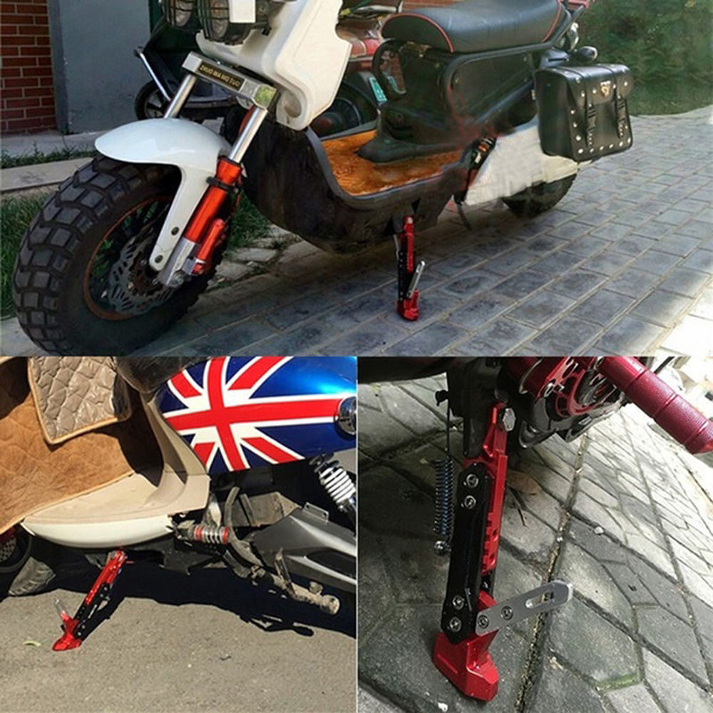 Universal Adjustable Aluminum Alloy Motorcycle Side Stands Kickstand Holder CNC
