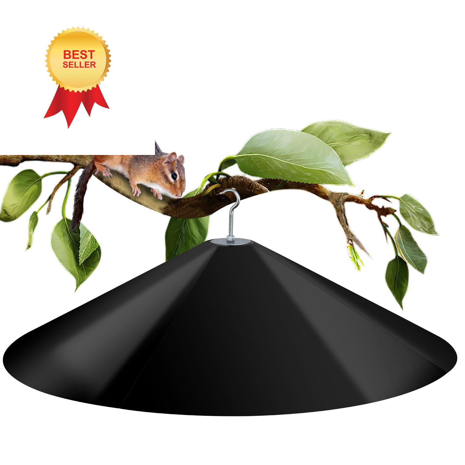 24-inch Large Squirrel Proof Bird Feeders for Outside Hanging,Outdoor Black