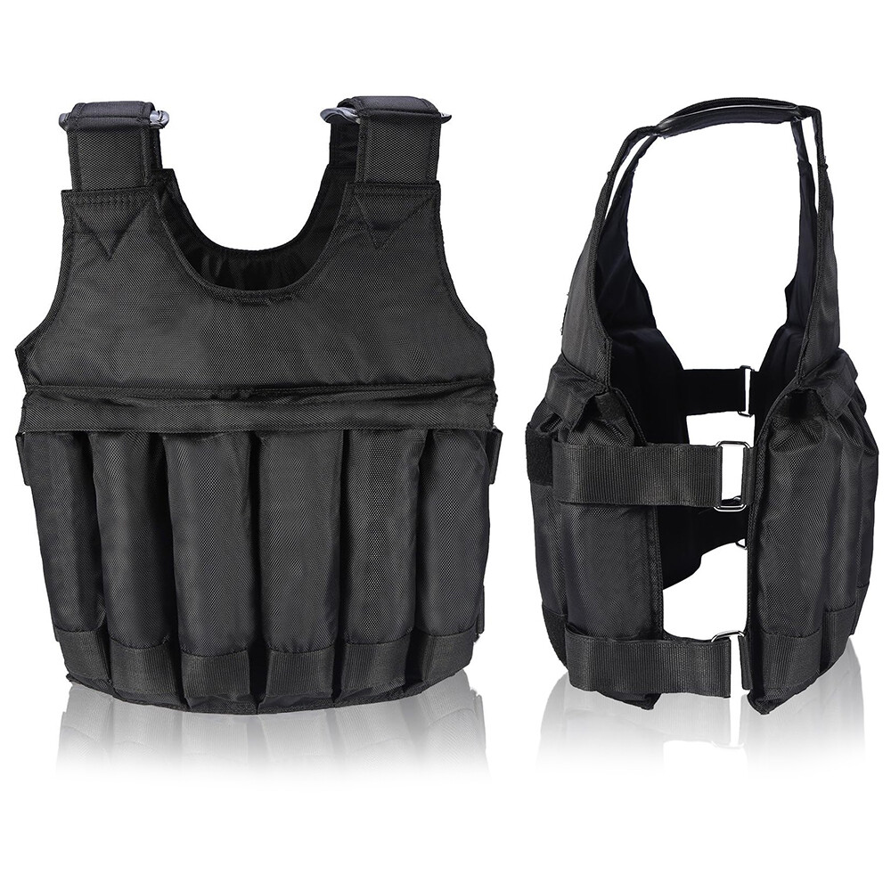110lbs Exercise Weight Vest Weighted Adjustable Fitness Training Workout Sports