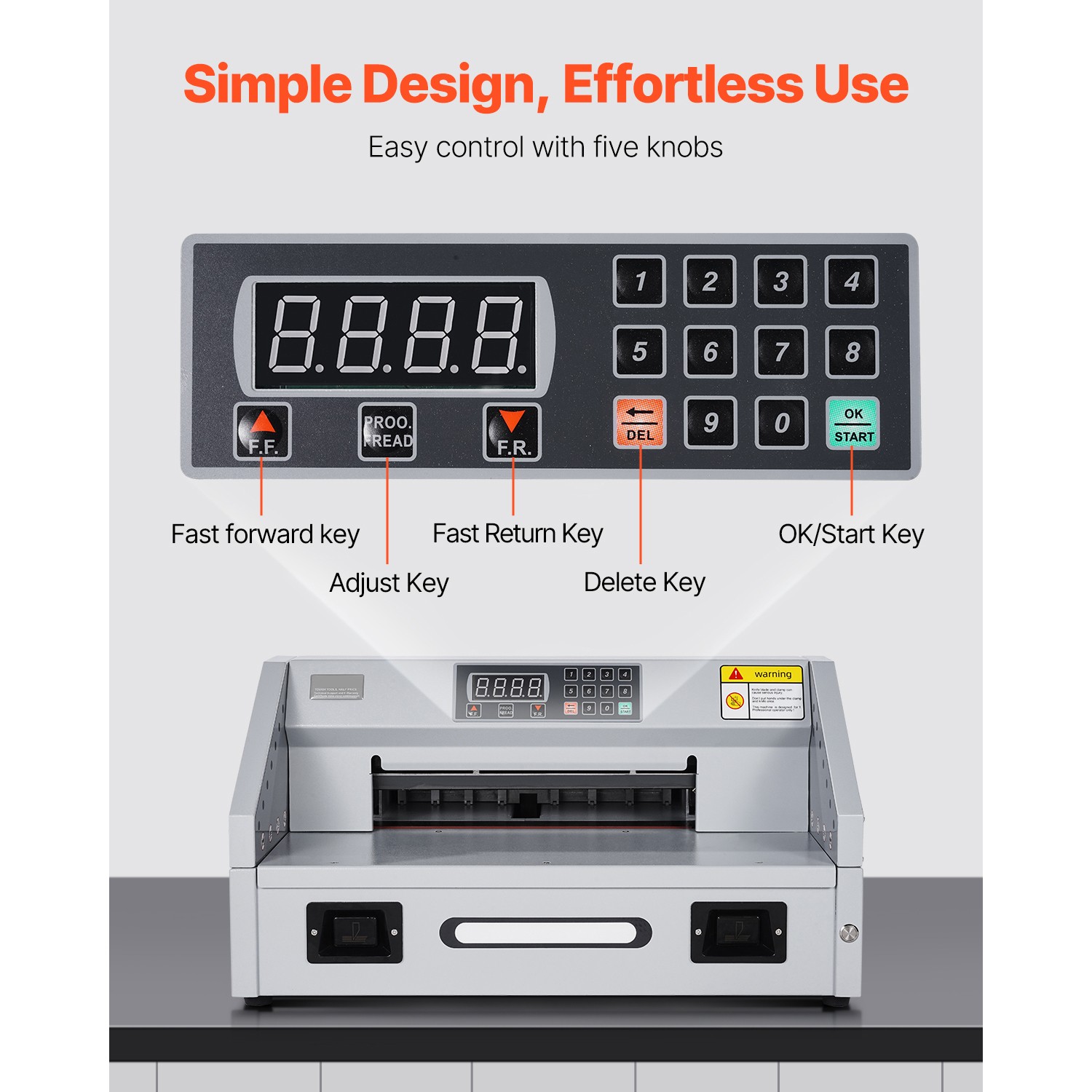 Electric Paper Cutter 300W Guillotine Trimmer Cutter Machine with Casters