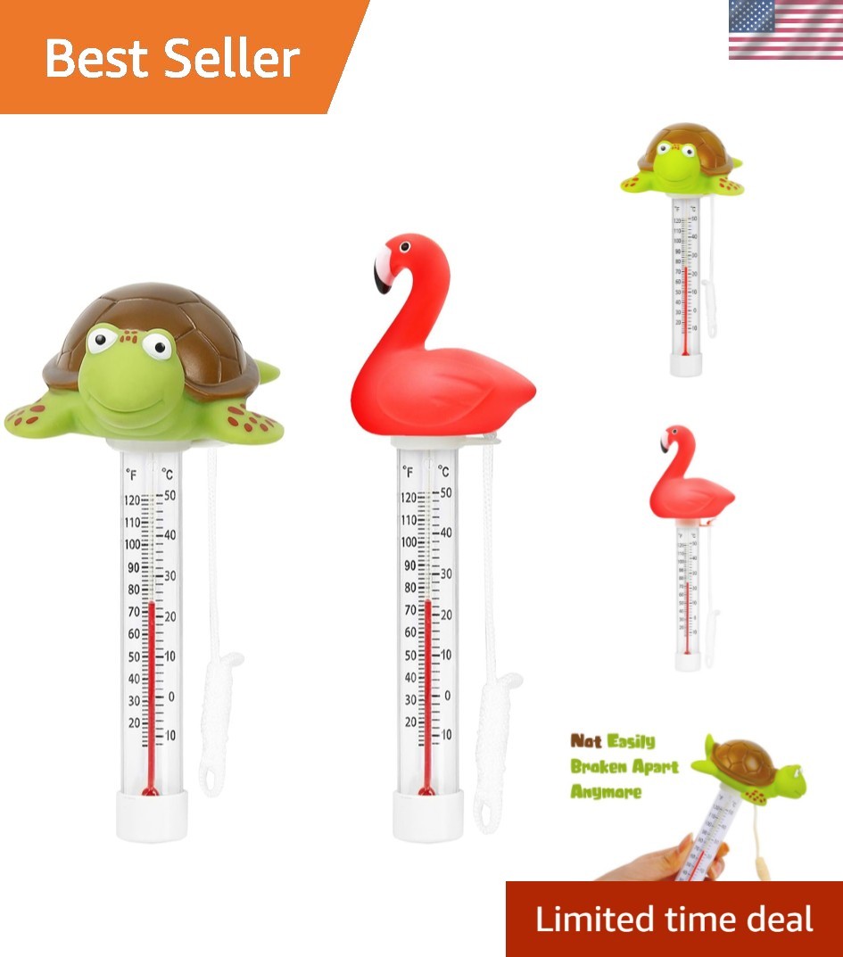 2 Pack Floating Pool Thermometer, Large Size Easy Read for Water Temperature ...