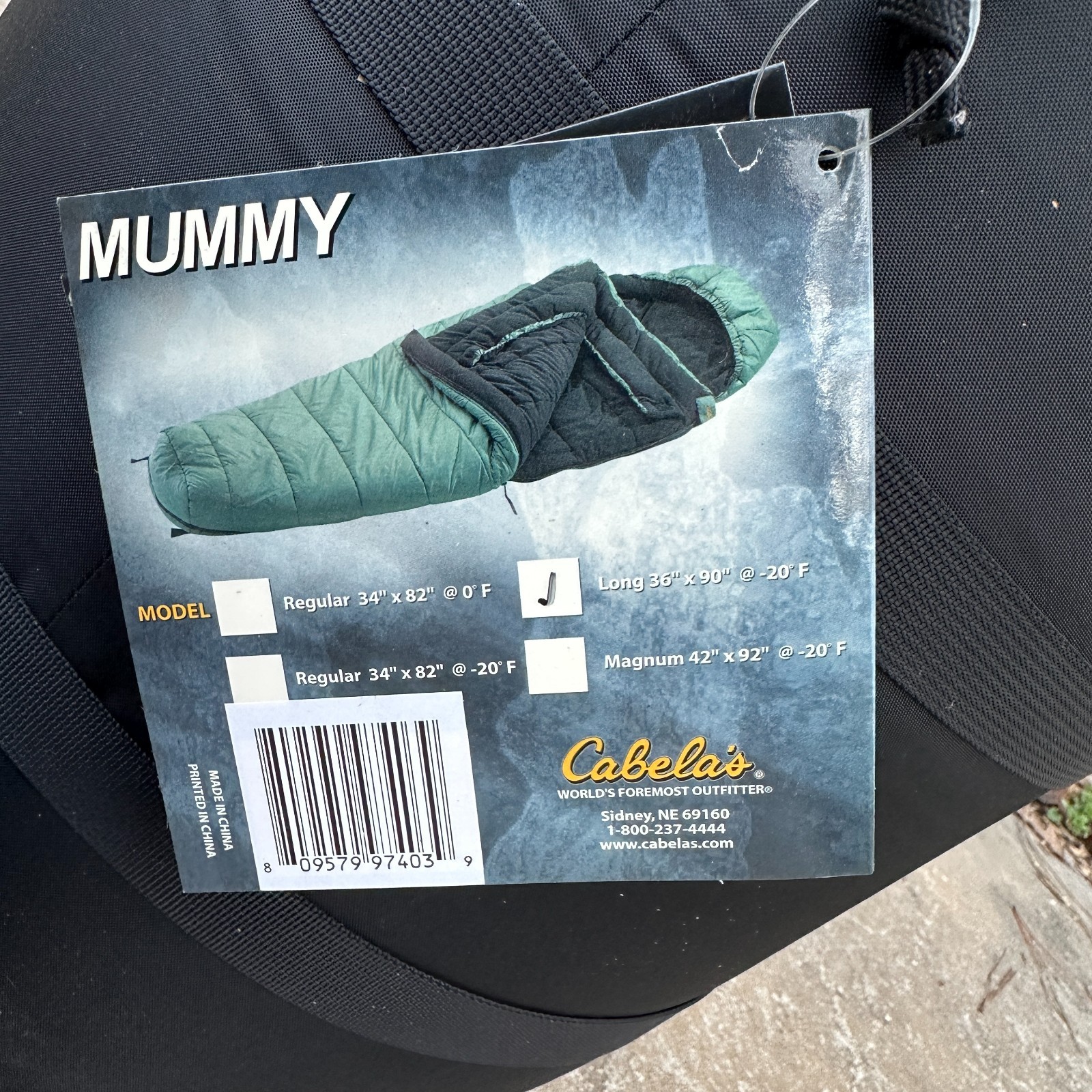 NWT Cabela's Summit Mummy Green Sleeping Bag 36"x90" w/ Bivy Cover