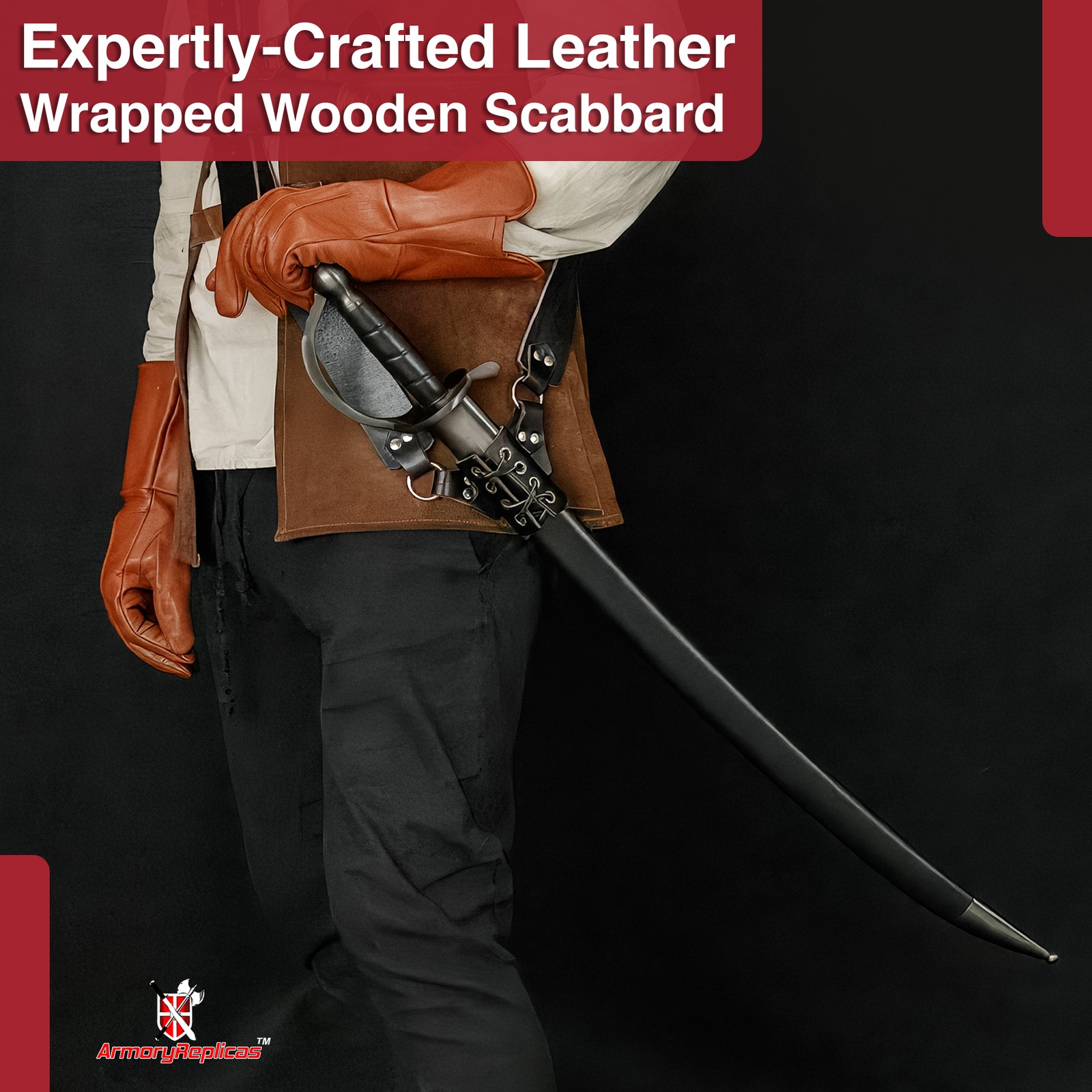 Battle Ready Pirate Cutlass Sword 31" Full Tang Carbon Steel Replica w/Scabbard