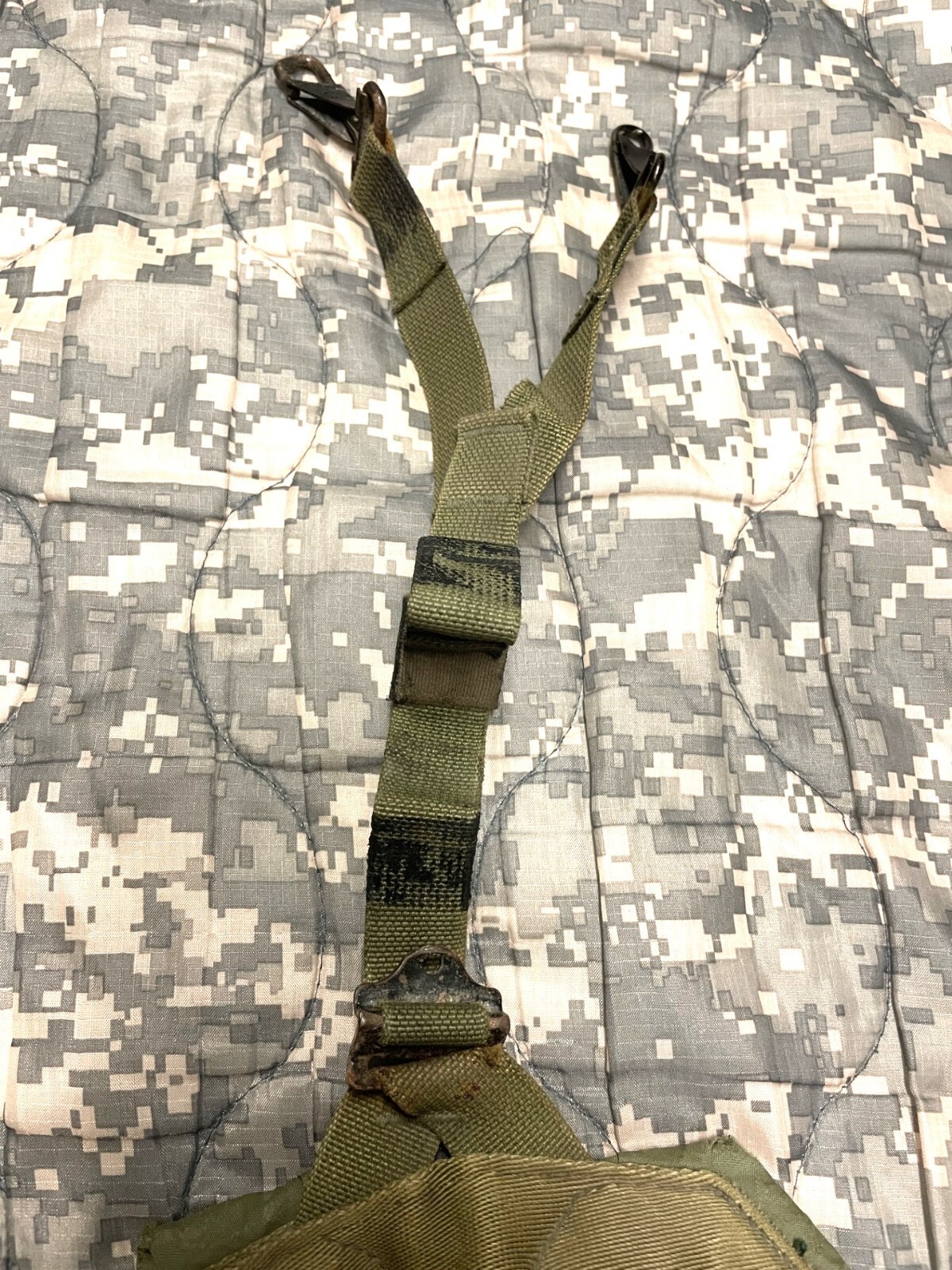 US ARMY Medium GRAY Buckle Pistol Web Belt & Y SUSPENDERS SET LBE ALICE NICE