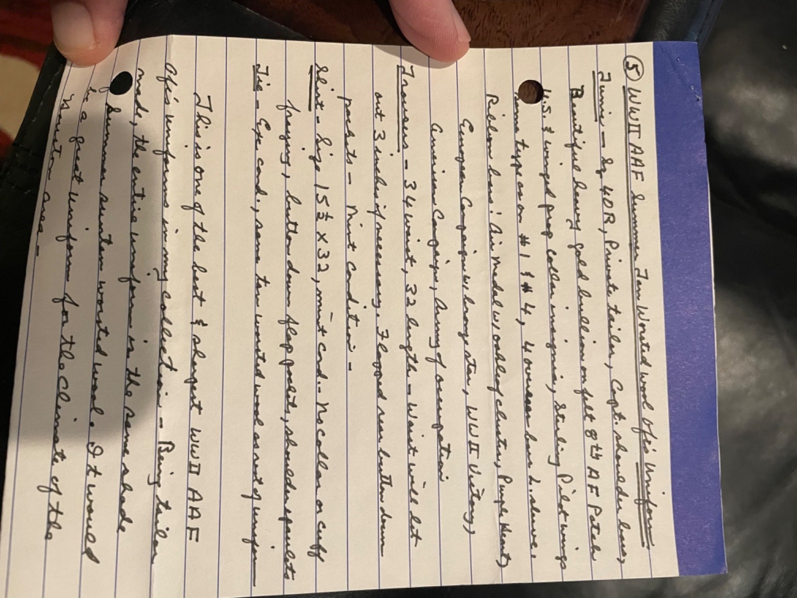 8th WW2 Captian's Pinks & Greens Air Corps Uniform