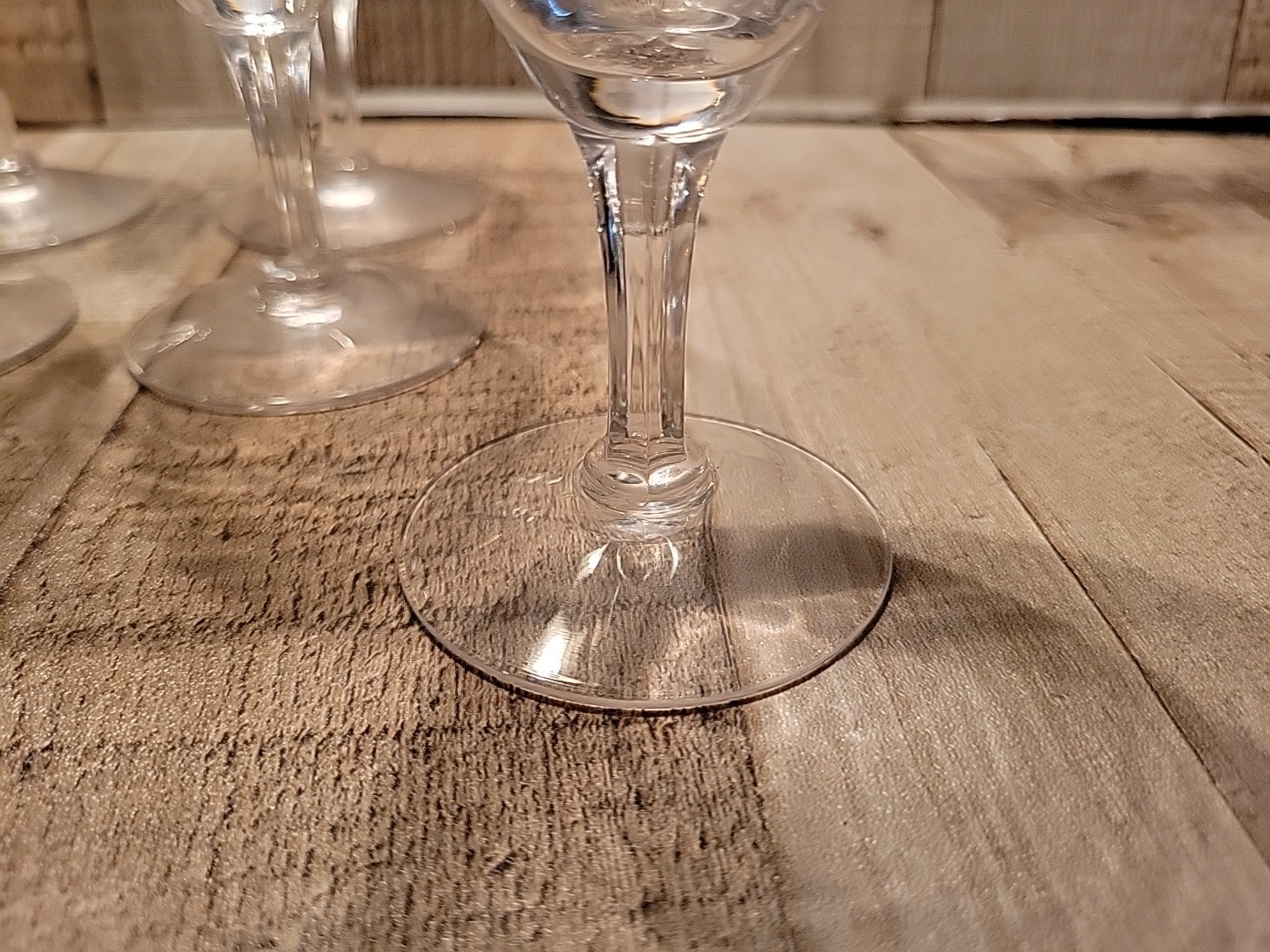 5 FOSTORIA Ford THUNDERBIRD Promo Etched crystal Wine Glass set Vintage Stemware