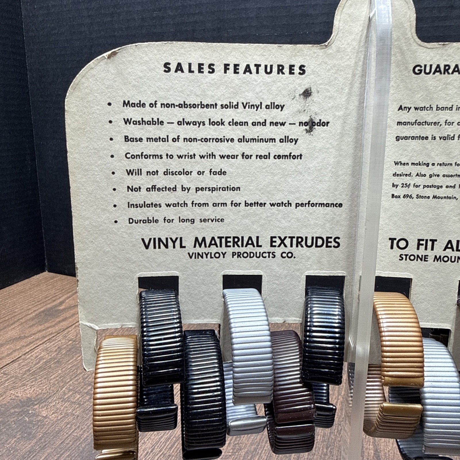 Vinyloy WATCH BAND Countertop Store Display with Watchbands / NOS / Advertising