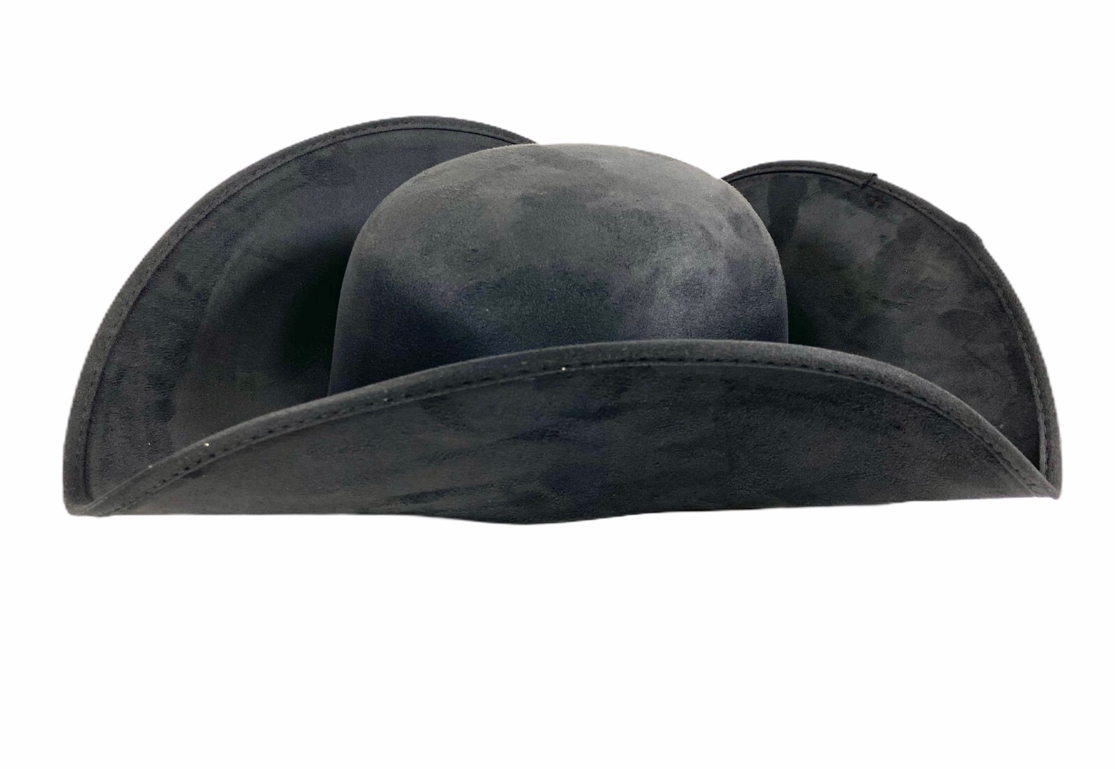 BLACK PREMIUM ADULT BLACK PIRATE TRICORNE TRI-CORNER TRICORN COSTUME HAT