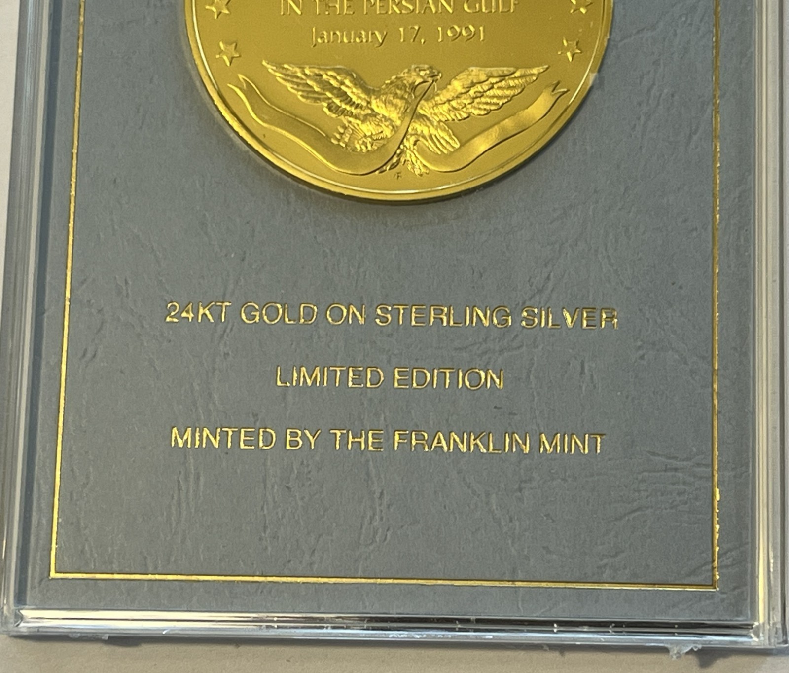 OPERATION DESERT STORM EYEWITNESS COMMEM MEDAL *** 22.9 g STERLING SILVER ***