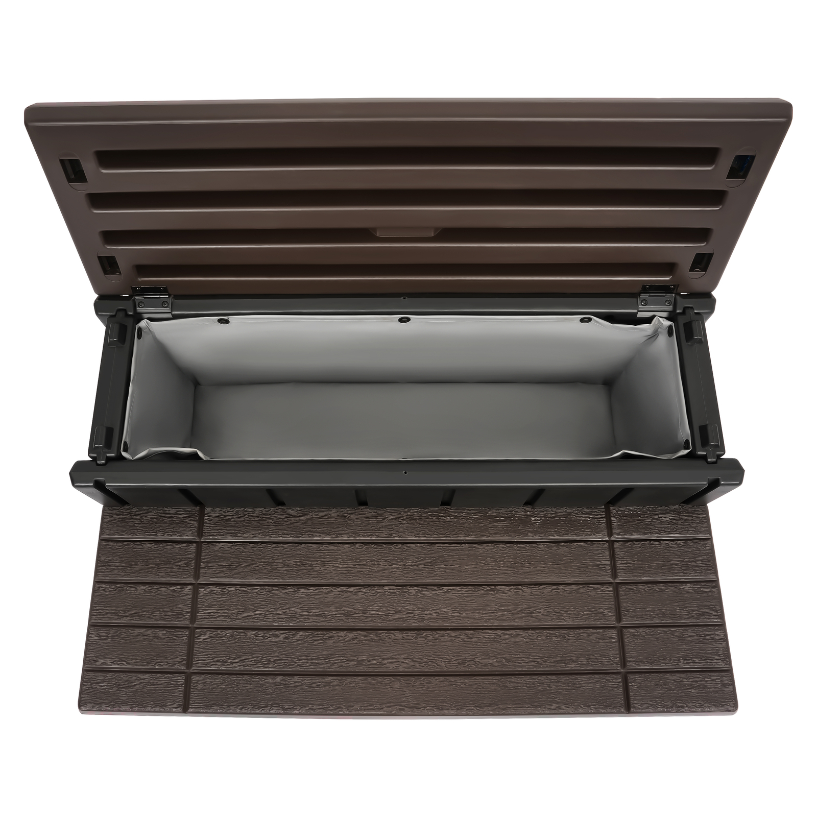 36'' Outdoor Hot Tub Steps with Storage, 2 Stairs Non-Slip Spa Steps Brown+Black