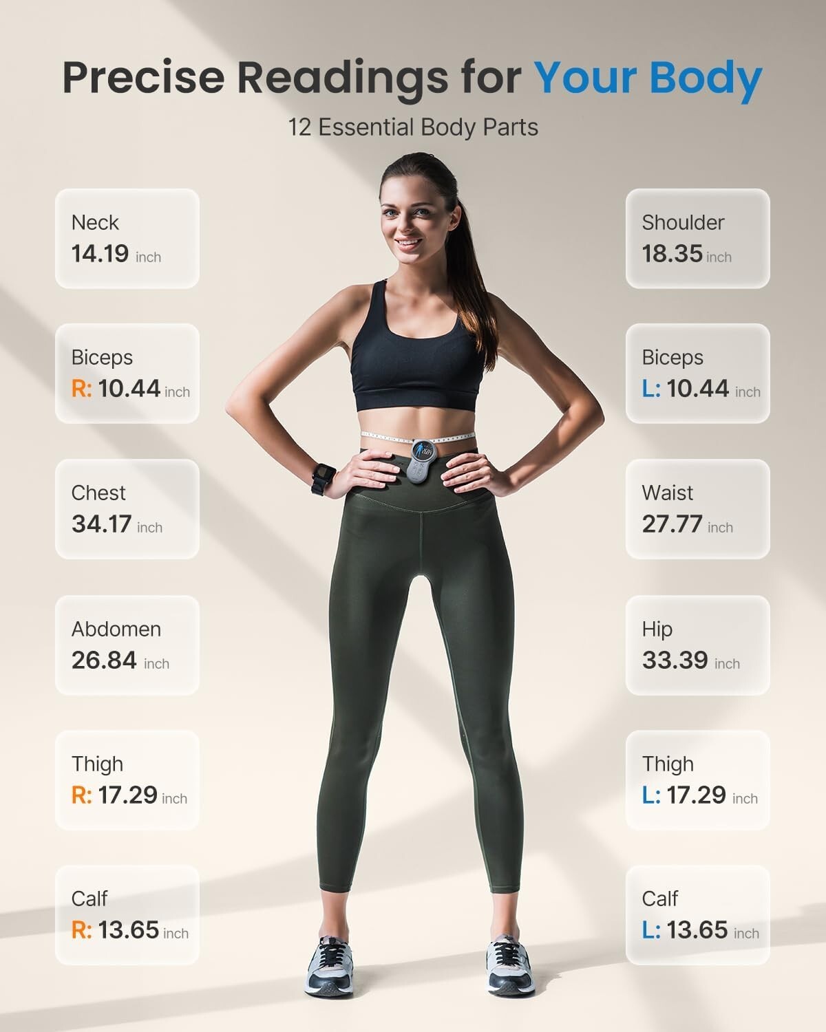 Smart Tape Measure Body Measuring Tape for Weight Loss Bluetooth Tape with App