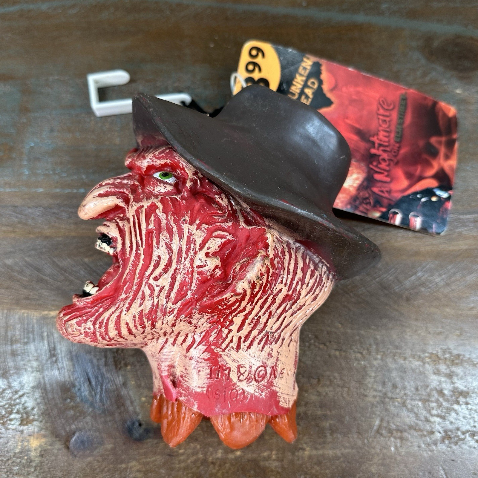 NWT Nightmare on Elm Street Freddy Krueger Rubber Shrunken Head New Line 7”