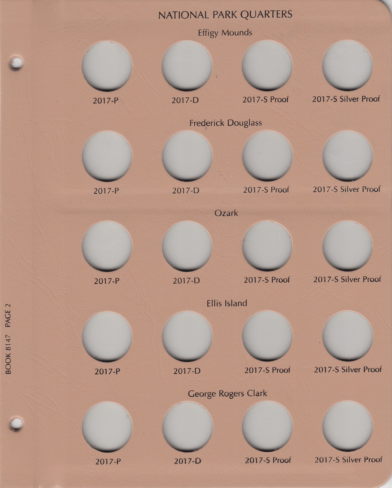 Dansco Coin Album For National US Parks ATB Quarters w/ Proofs 2016-2021 8147