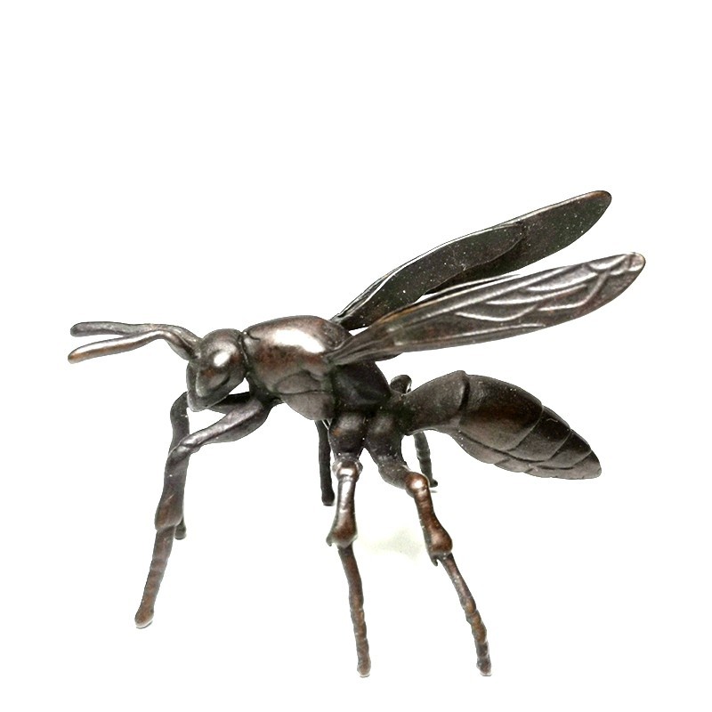 2.2 Inch Old Chinese Bronze Carving Wasp Hornet Figurine Statue Gift Collection