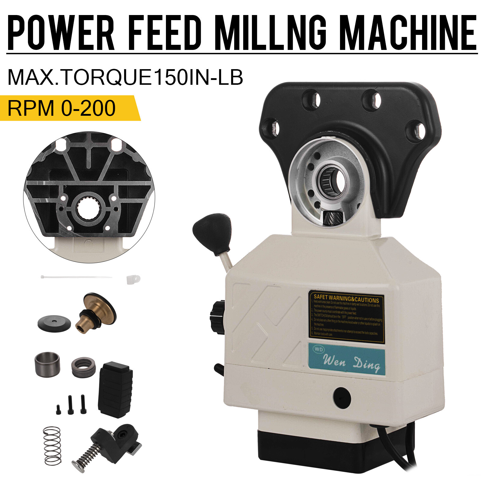 Power Feed Milling Machine X-Axis 150 LBS Torque Power Table Feed For Bridgeport
