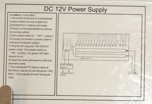 16 Channel 18 Port 12V DC 10Amp Power Supply Switch Box for CCTV Security Camera