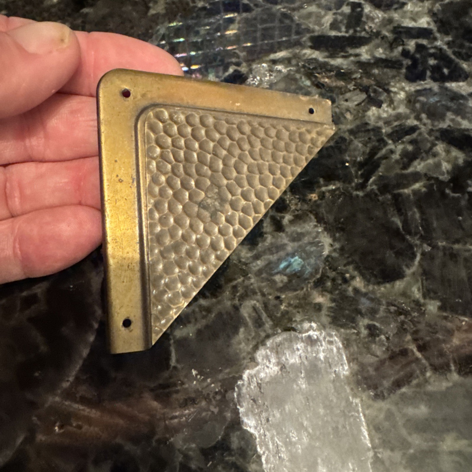 Vntg Signed S.W. FARBER NEW YORK Hammered Brass 7-piece Desk Set ART DECO EUC