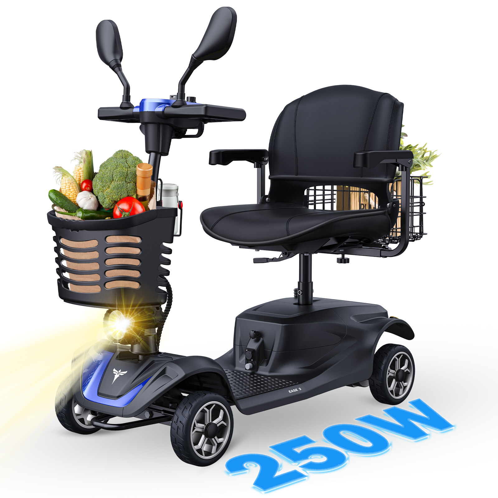 ENGWE EASE 3 Mobility Scooter 250W 4 Wheels Seniors E-Scooter Folding Wheelchair