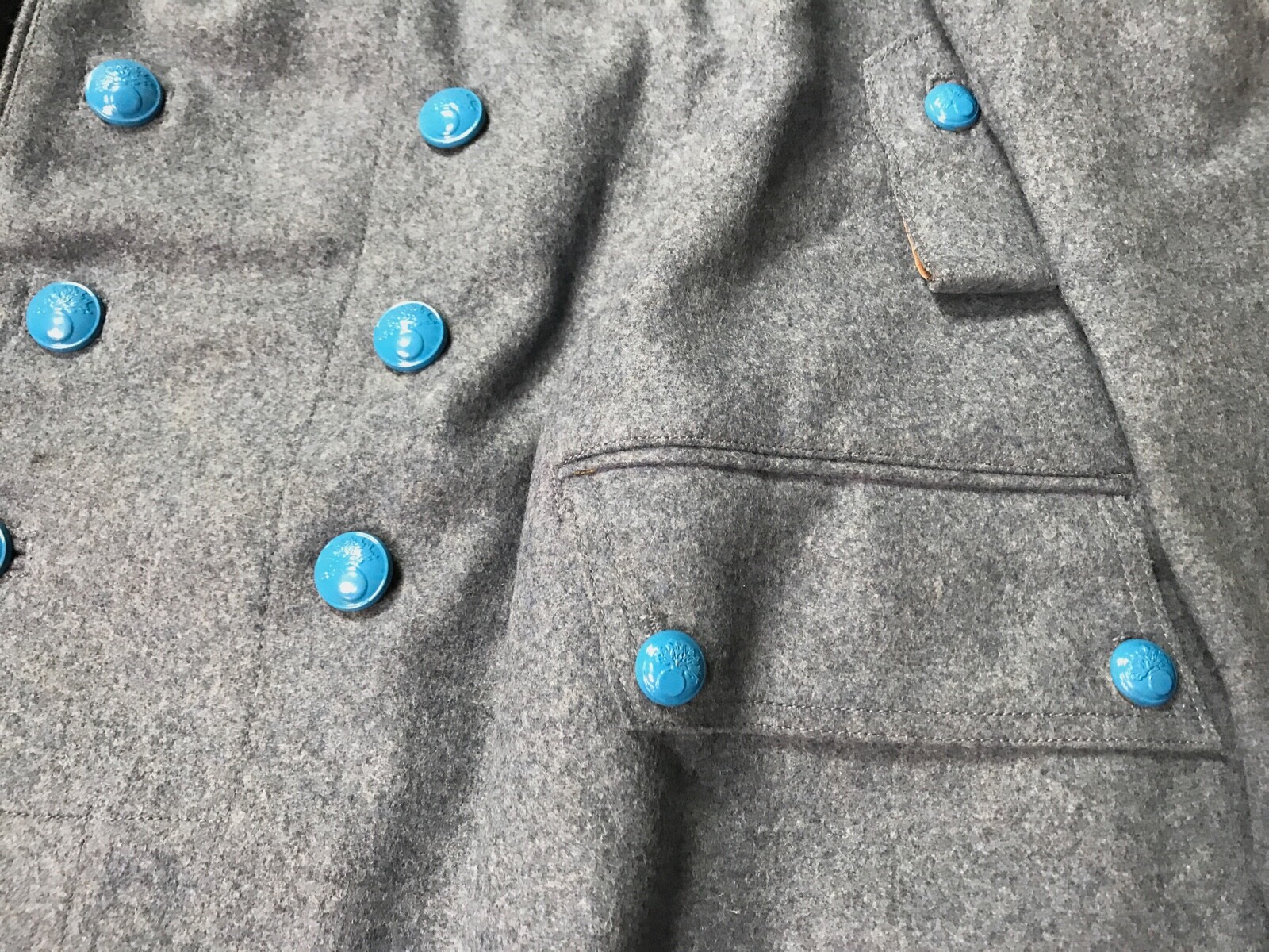 WWI FRENCH M1915 HORIZON BLUE WOOL WINTER OVERCOAT GREATCOAT- SIZE 3 (42-44R)