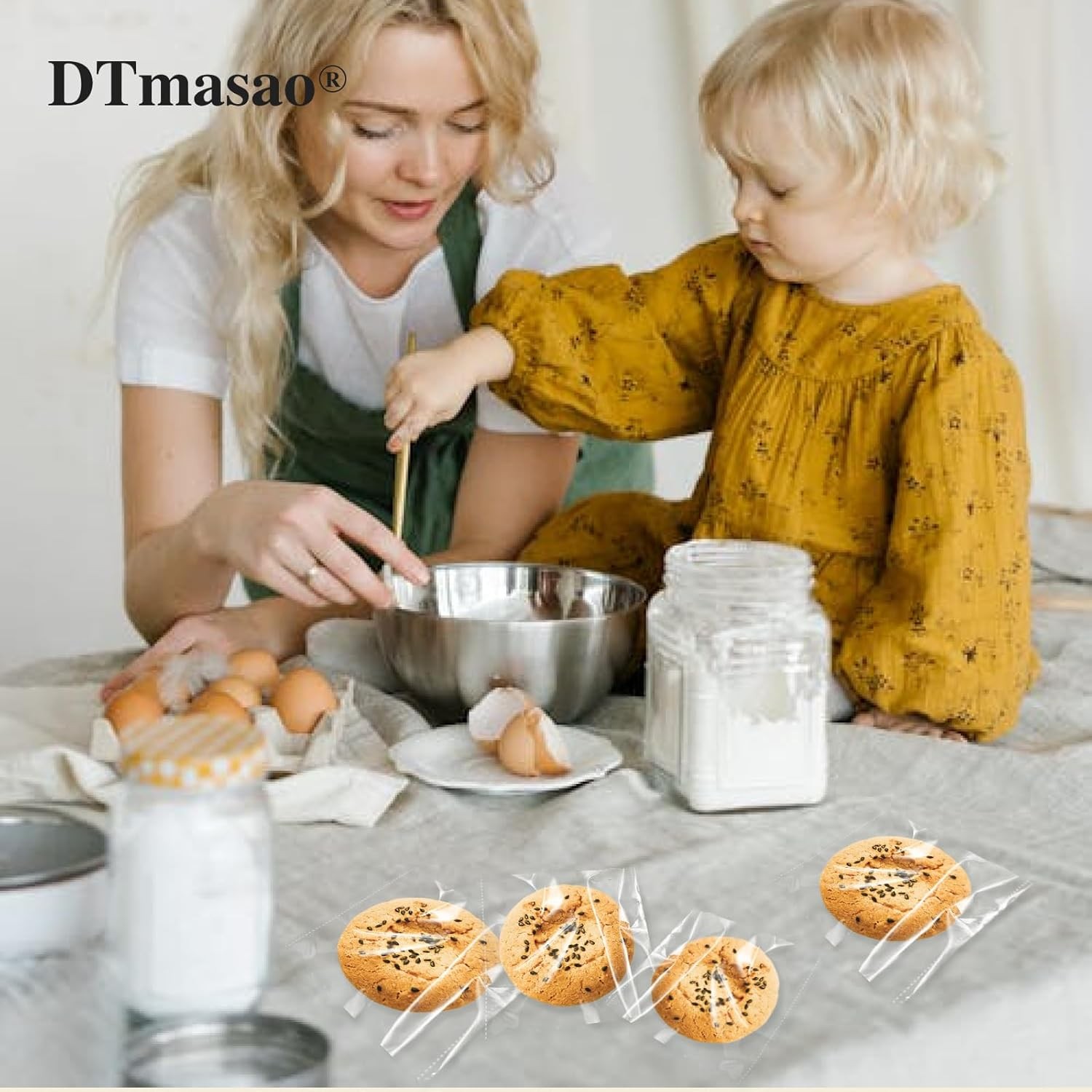 4x4 Inches 200 PCS Cookie Bags for Gift Giving,Self Sealing Cellophane Clear Res