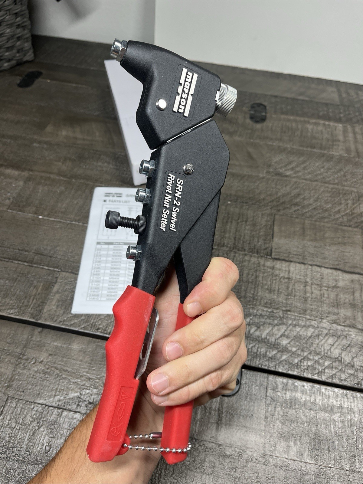 Marson Swivel Head Rivet Nut Setter SRN-2 Klik Turn Mandrels And Nosepiece 39400