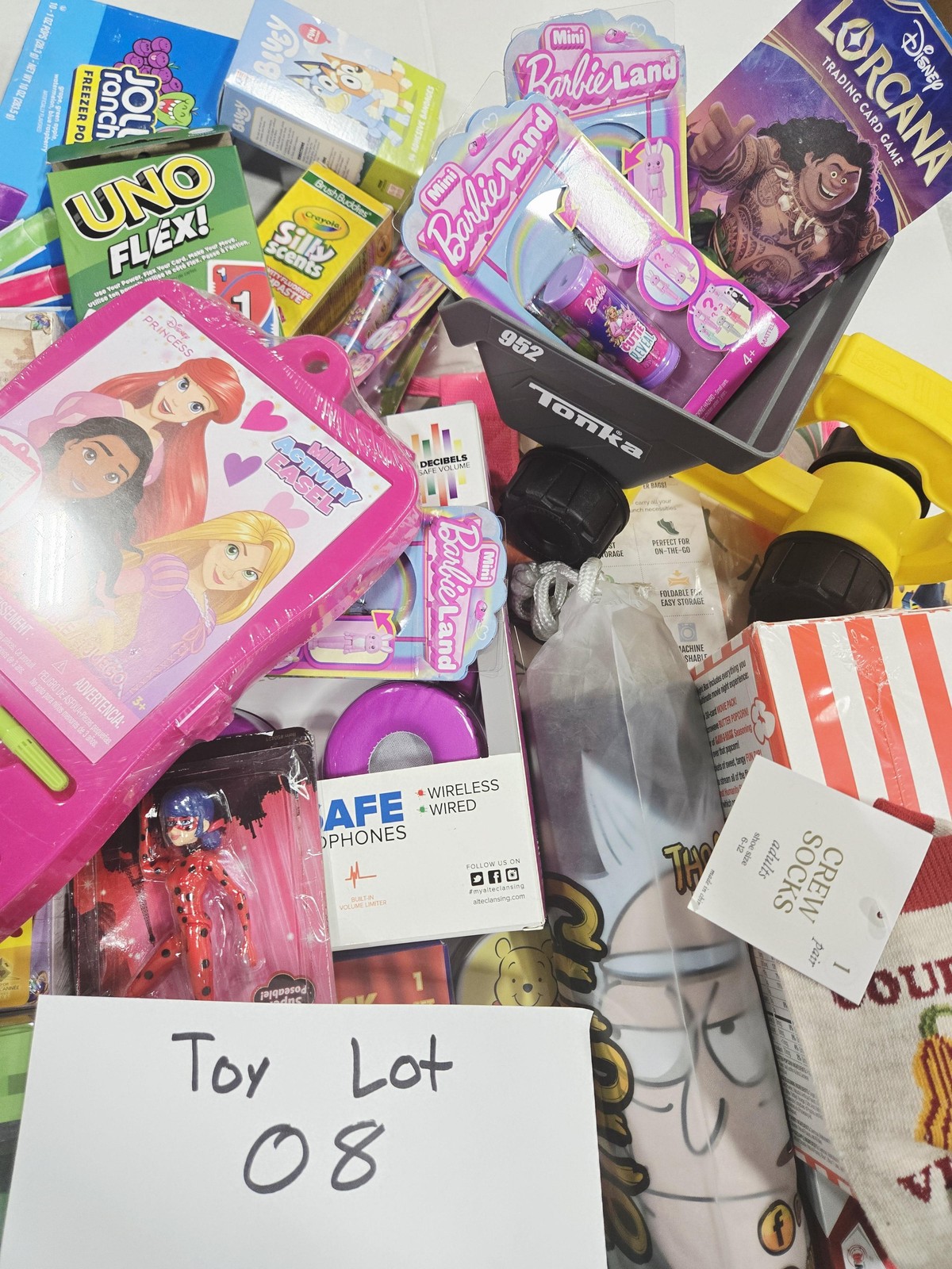 Disney Lorcana Animal Crossing Barbie Lot Marvel Socks LEGO Uno Pop Funko