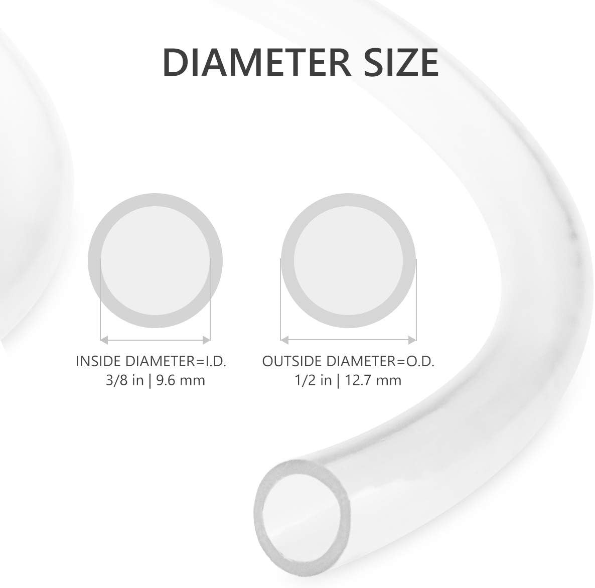 100ft Clear Vinyl Tubing, Flexible Plastic Hose