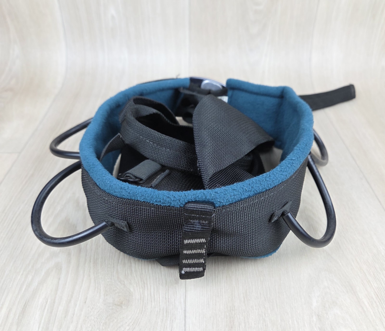 Black Diamond Bod Sit Harness MEDIUM Black & Blue Made in USA Rock Climbing Gear