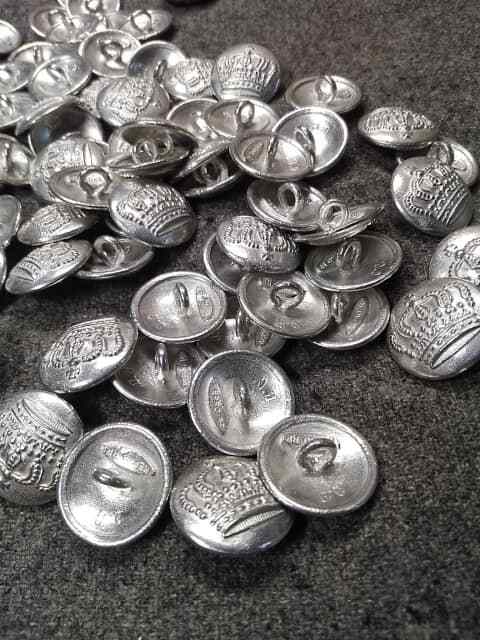 WWI German Overcoat Button 1915 in silver, unpainted 22MM buttons by the each