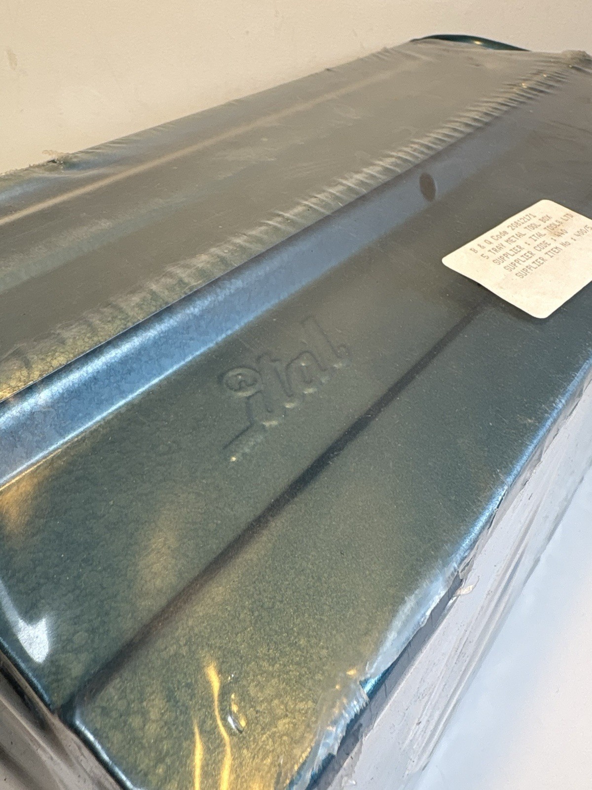 Ital Metal Cantilever Toolbox in Petrol Blue Vintage Unopened Old New Stock 440