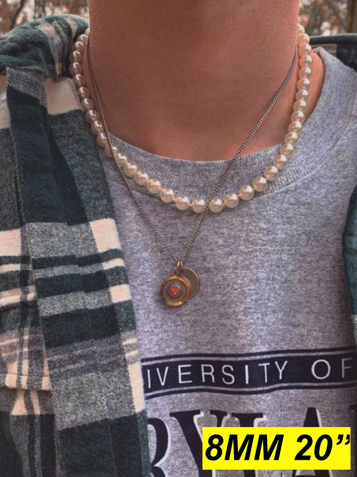 Cultured Pearl Necklace W. Real 925 Silver Clasp For Men Women 4-10mm All Length