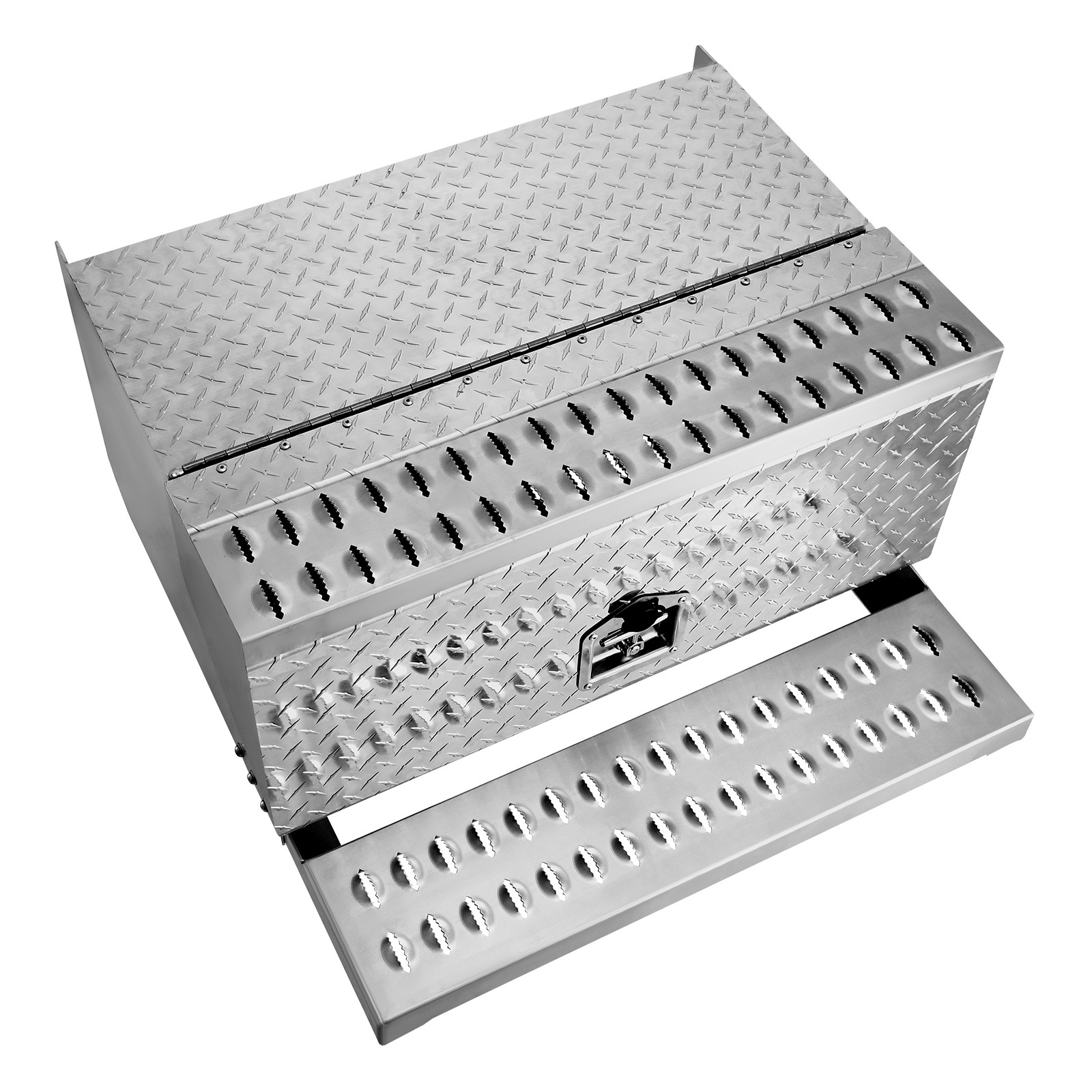 Uimoso Semi-Truck Aluminum Step Tool Box 30" x 29.5" x 15.8" for Heavy-Duty Use
