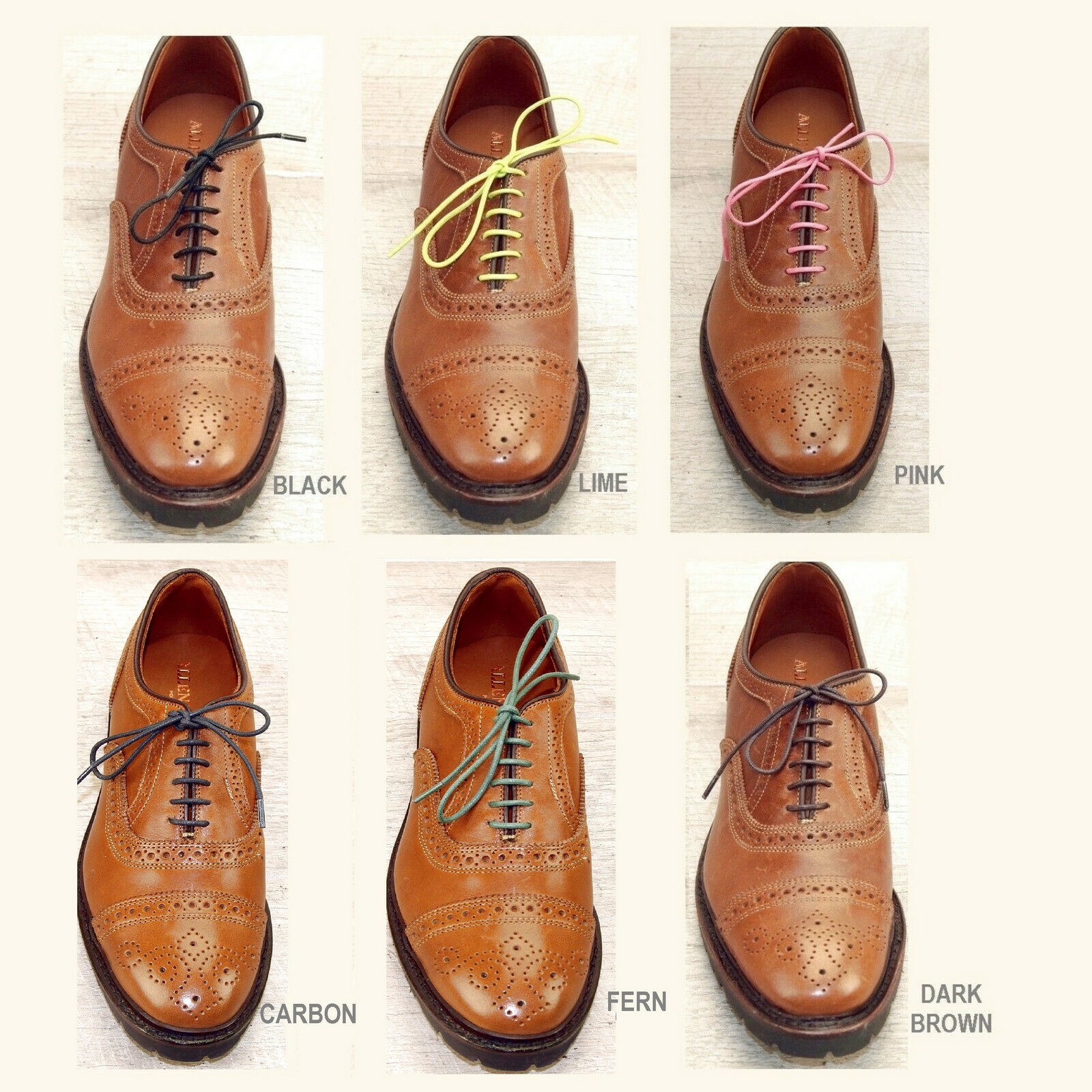 EXTRA THIN BROWN Waxed Cotton SHOELACES Laces (any qty = one ship) Allen Edmonds