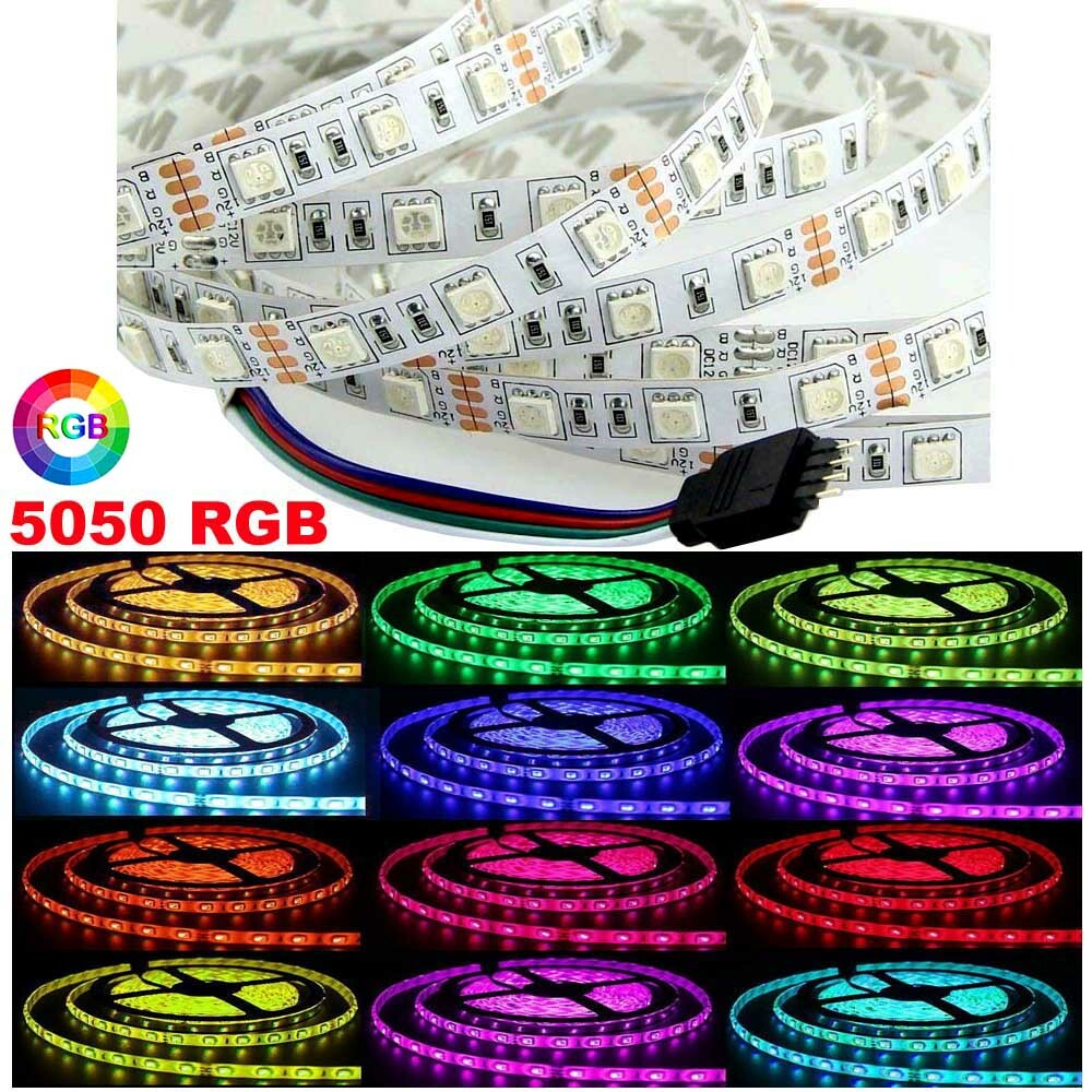 16.4ft LED Strip 3528 2835 3014 5050 5054 5630 5730 7020 SMD Flexible Light 12V