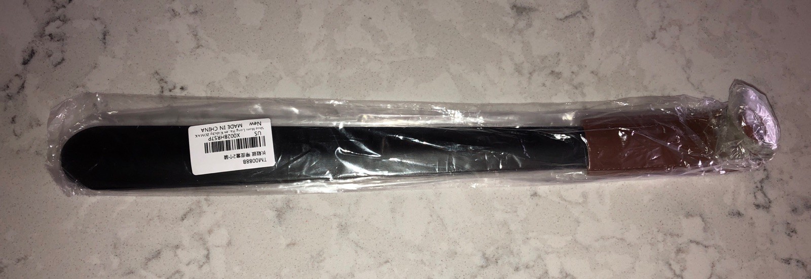 Pair Extra Long Shoehorns Long Leather Handle Metal Long Shoehorns Unisex 16.5"