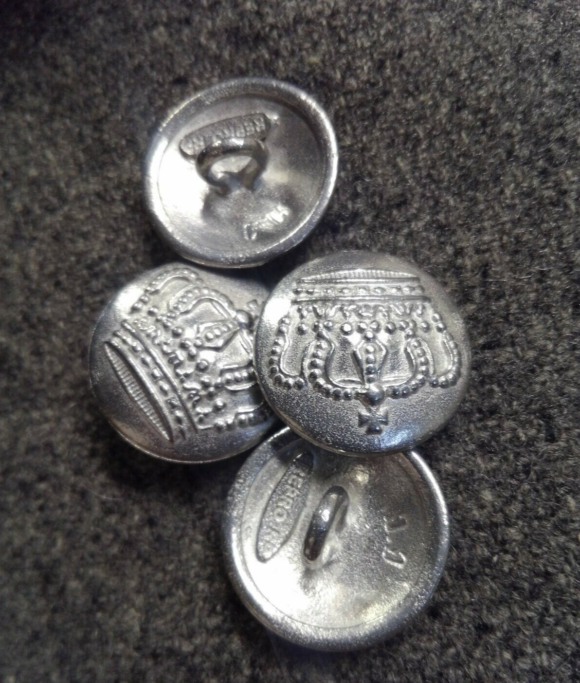 WWI German Overcoat Button 1915 in silver, unpainted 22MM buttons by the each