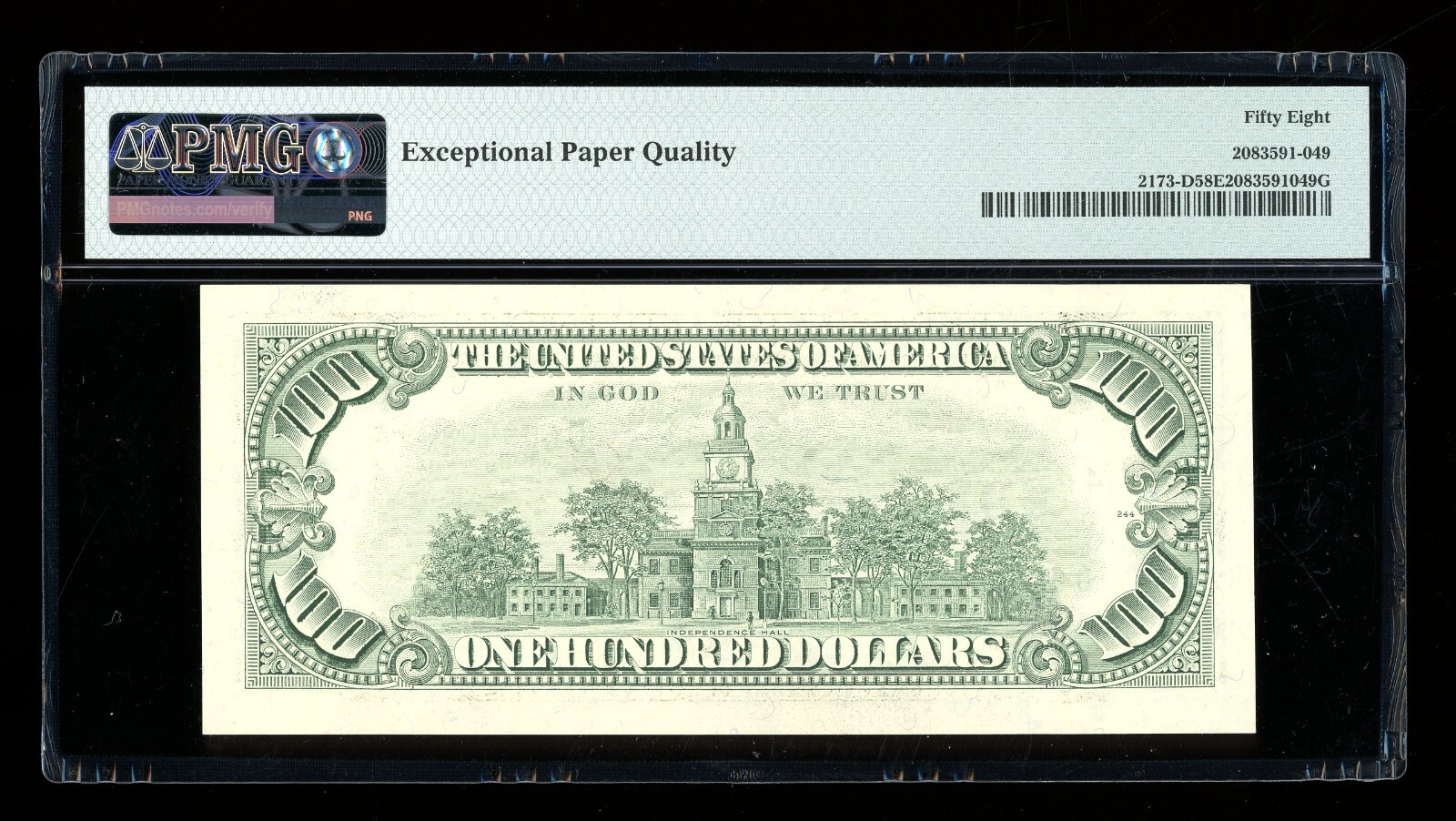 DBR 1990 $100 FRN Cleveland Fr. 2173-D PMG 58 EPQ Serial D66940239A