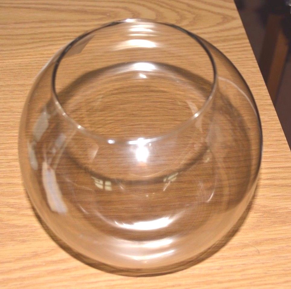 6" x 3" Fitter CLEAR SMOKE GLASS BALL GLoBe GlaSsWaRe NECKLESS NEW 9112-065