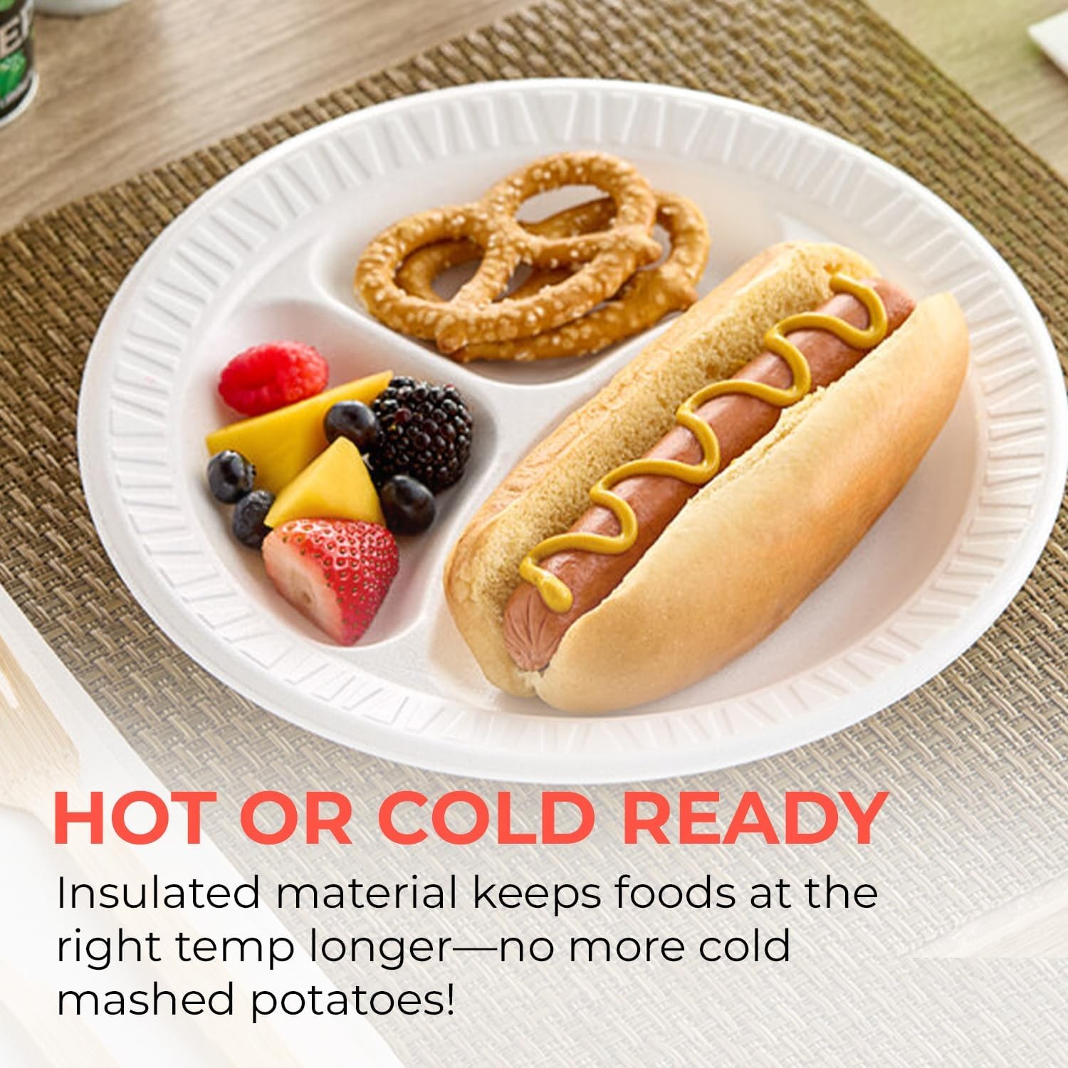 Soak-Proof 9-Inch Foam Plates – Heavy-Duty for All Occasions, 60 Pack