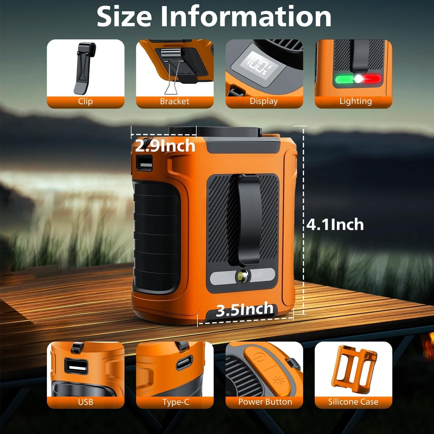 Personal Portable Waist Clip Fan USB Rechargeable Neck Hanging Air Conditioner